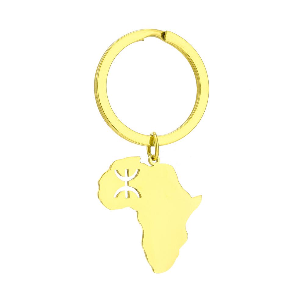 Ethnic Style Cross Pendant Keychain: Unisex Berber-Inspired Titanium Steel Accessory