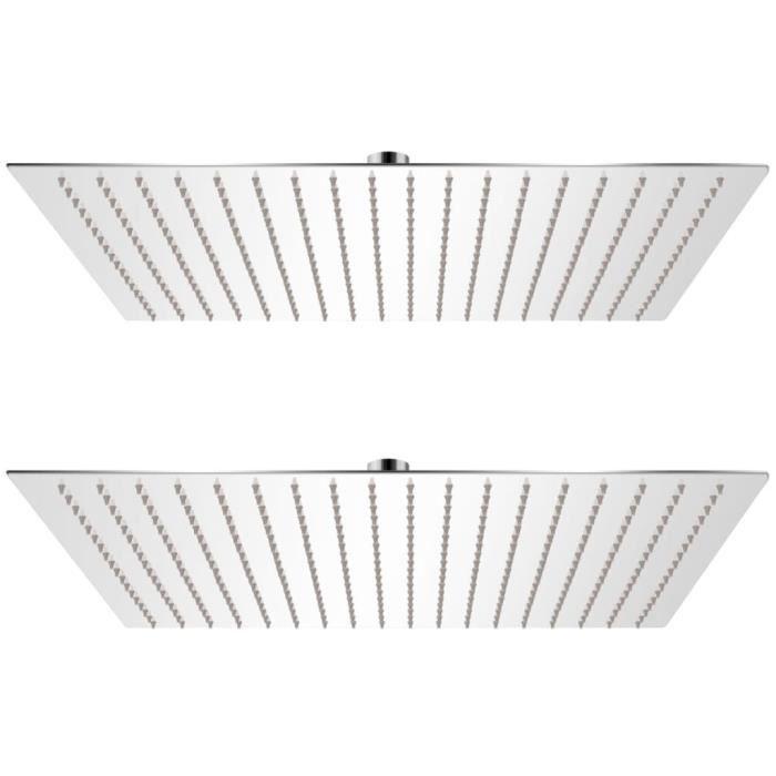 VidaXL Plunging Shower Head 2 Pcs Stainless Steel 50x50 Cm
