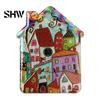 Vintage House Magnet Refrigerator Magnet, Colorful Fairy Tale Town Metal Cabinet Magnets Fridge Magnetic Kitchen Decoration Accessories Miniature Home
