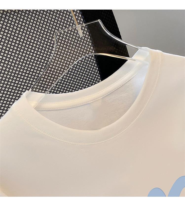 Damen-Sommer-T-Shirt aus reiner Baumwolle (200 g) mit einfachem Aufdruck