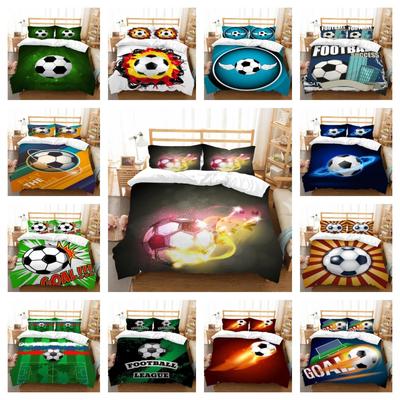Home Bed Clothes 2/3 Psc 3D Football Bedding Cover Suit Modern Fashionable Duvet Cover Set Home Textiles