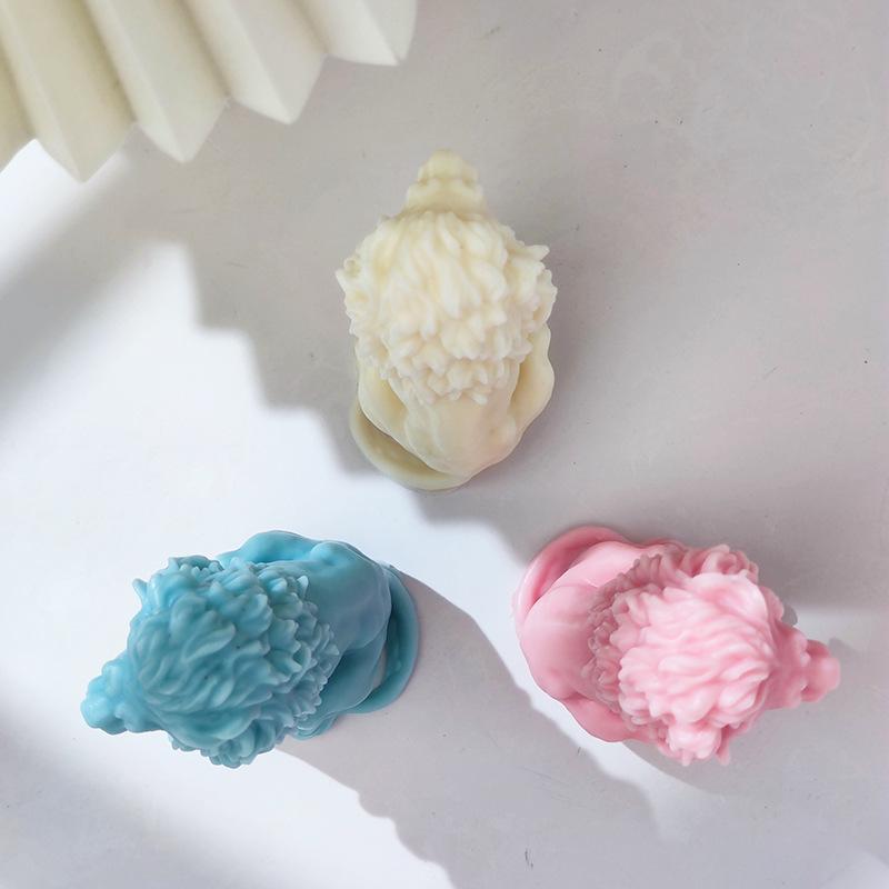 Weiwu Xionglion Silicone Candle Mold 3d Sitting Lion Aromatherapy Gypsum Soap Resin Handicraft Molds Home Decoration Gift