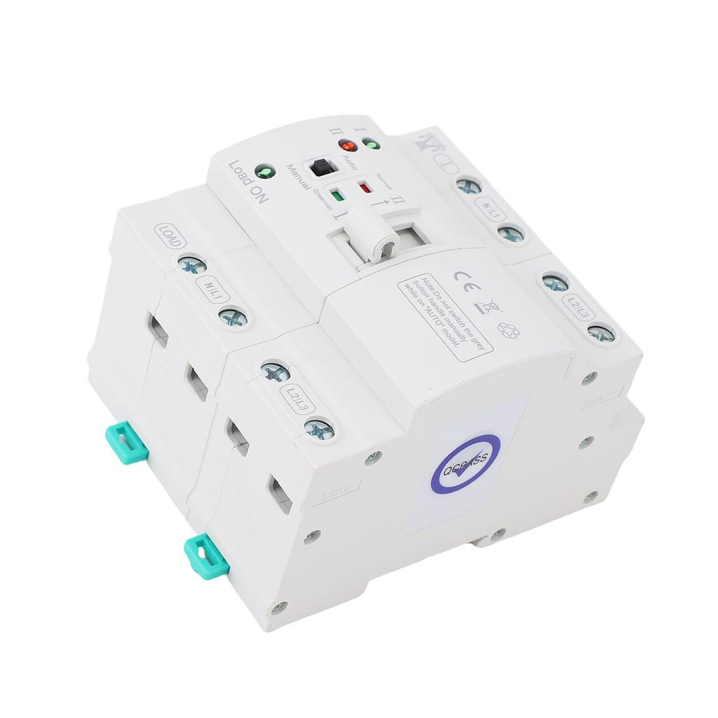   ATS Automatic Manual Transfer   4P 80A Home Generator 3PH Dual Auto Electrical Selector   DIN Rail Mount Super Thin Mains Supply Type