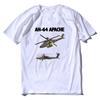 AH-64 Apache Attack Helicopter T Shirt. 100% Cotton Short Sleeve O-Neck Summer Casual Clothing