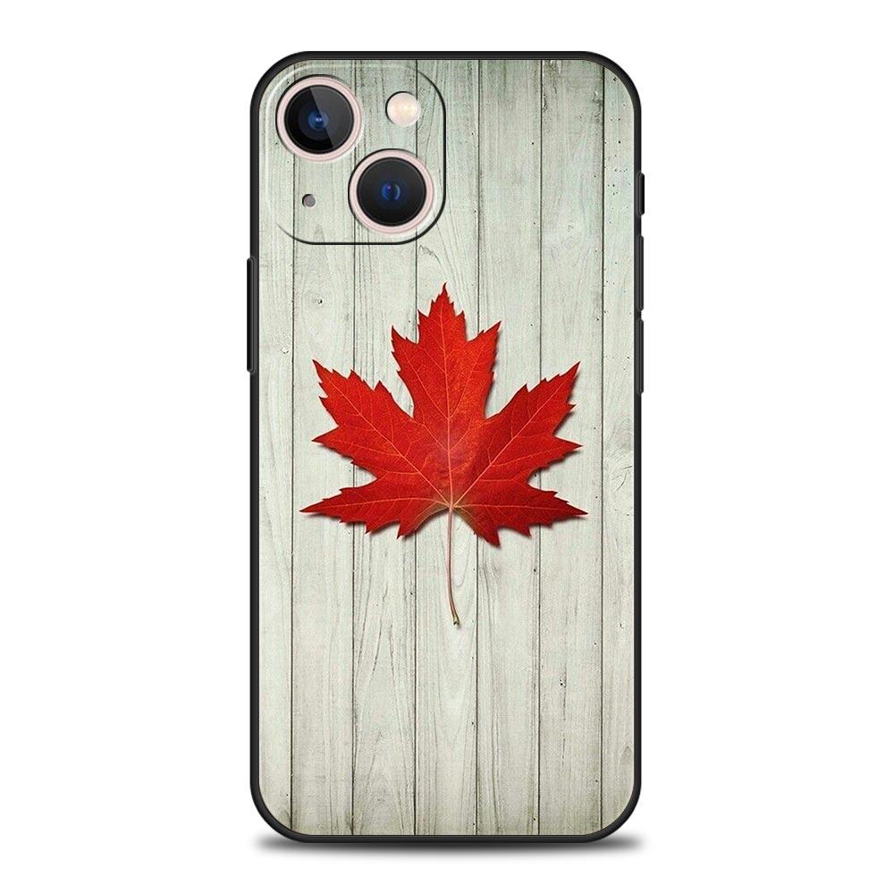Ahorn Kanada Flagge Liebe Fußball Weiche Handyhülle Für iPhone 11 12 13 15 14 Pro Max X XR XS 7 8 Plus SE 2020 Luxus Schwarze Hülle