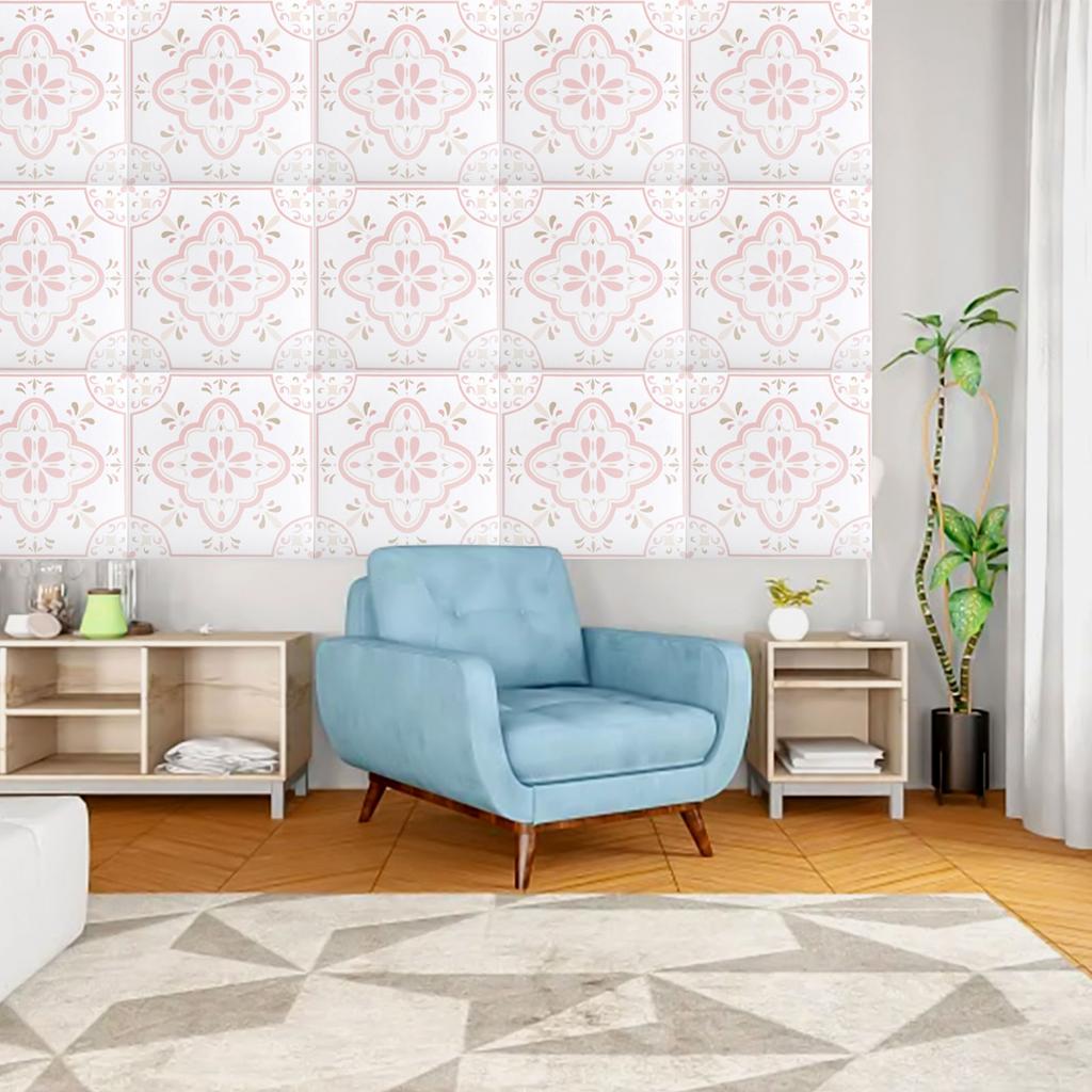 Pink Pattern Stickers Waterproof Tile Stickers Waterproof And Oil-proof