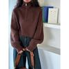 Pullover mit halbem Reißverschlusskragen für Damen, weich gestrickt, langärmlig, kurzer Pullover, Herbst Winter, Teenager-Mädchen, Koreanische Mode, Outfit