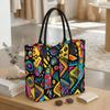  Colorful Abstract Pattern Tote Bag Large Capacity Casual Shoulder Bag for Daily Use