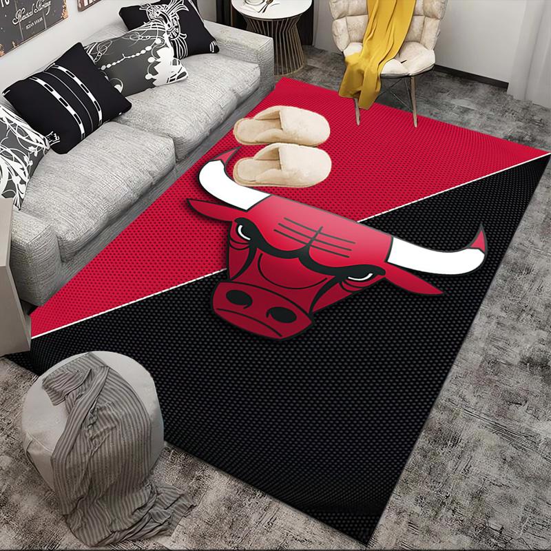 Red Bulls Basketball Area Rug Suitable for Indoor And Outdoor,Carpets for Kitchens, Homes, Offices, Living Rooms,Home Decor,Christmas Gift