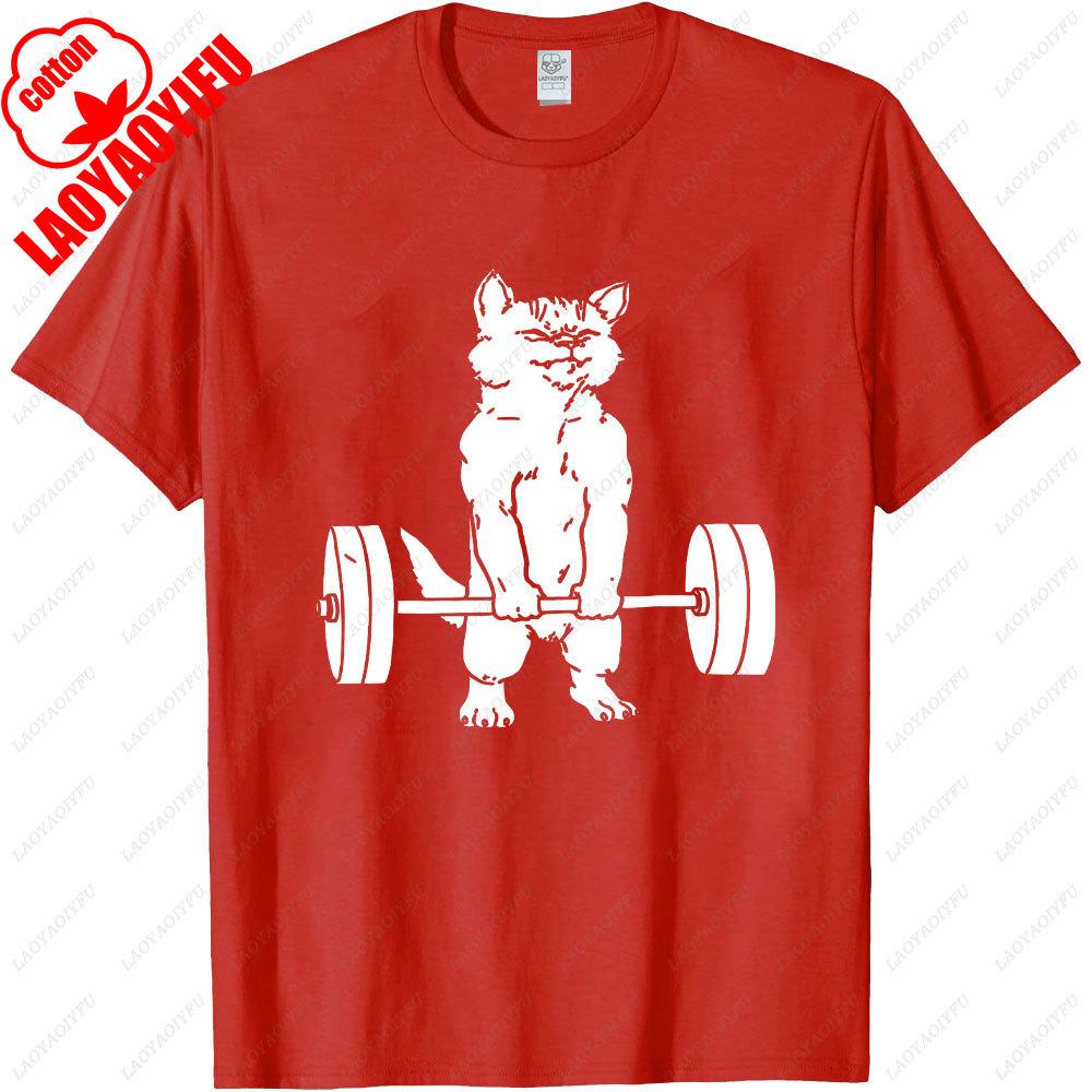 PR lub Er Podnoszenie Ciężarów Kulturystyka Fitness Siłownia Niezbędny Męski T-shirt Krótki Rękaw Luźny Oddychający Kreatywny Codzienny Fajne Koszulki