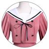 Conjunto de uniforme cosplay fresco de flor de cuello marinero rosa ahumado, falda plisada de manga abullonada, disfraz escolar para chicas de anime, disfraz de cosplay para fiesta de Halloween