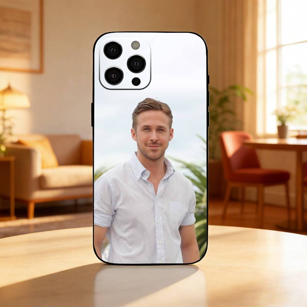 Ryan G-Gosling Phone Case For iPhone17,16,15,14,13,12 Plus,Max Soft Silicone Black Cover