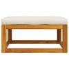 Maison Exclusive - Repose-pied avec coussin blanc crème Bois d'acacia massif