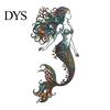 Beach House Wall Accents Metal Mermaid Decoration, Three-dimensional Hollow Iron Art Vintage Style Ocean Decor Sculpture, Retro Hanging Figures