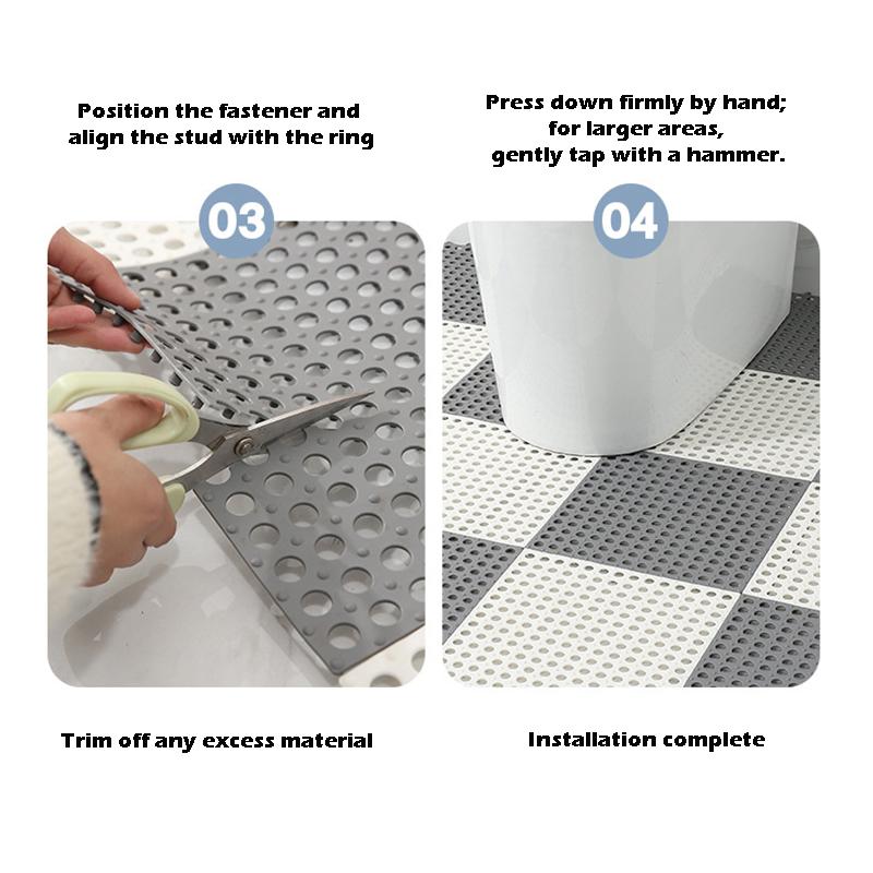 9Pcs Non-Slip Bath Mat TPE Eco-Friendly Shower Floor Pad 30x30cm -30°C Cold Proof Anti-Fall Suction Cups 6 Colors 130g/190g Options