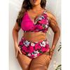 Европа и США Новый женский большой размер раздельное бикини цифровая печать сборка модный купальник