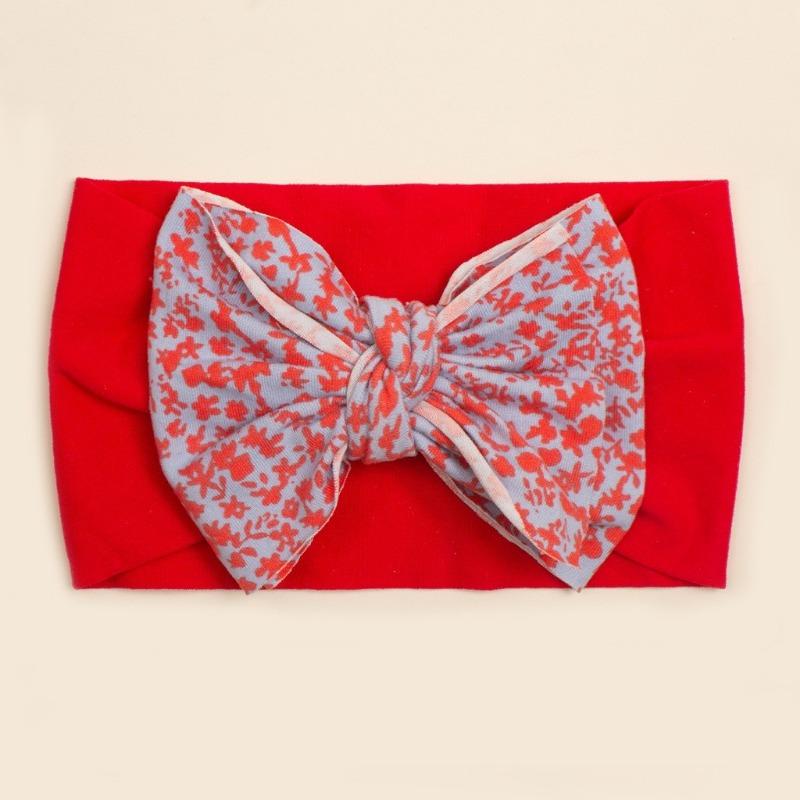 Neues Baby-Stirnband mit Schleife, niedliches bedrucktes Kinder-Kopftuch, weiches und bequemes Baby-Haaraccessoire
