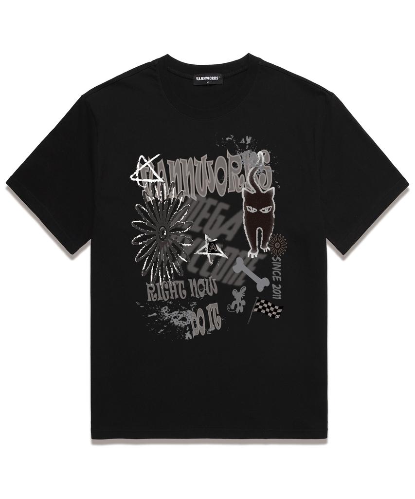 VANNWORKS [Set] Signature Graphic Oversized Short Sleeve T-Shirts (6 Types) (Vsmix007)