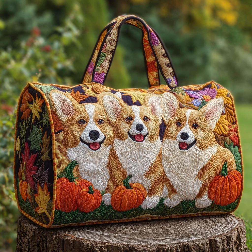 3D Printed Puppy Series Quilted Cotton Travel Bag - Fashionable Women's Yoga Handbag
