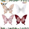 Three Dimensional Butterfly Tree Ornaments Velvet Christmas Ornaments, Artificial Glitter Sequins Xmas Decorative Butterflies for Trees Decoration