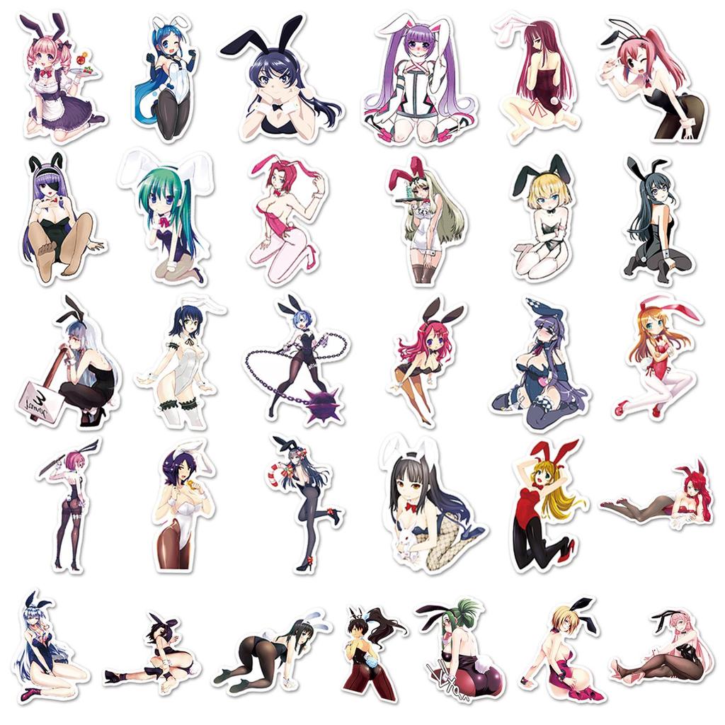 Bunny Girl Graffiti Stickers for Fridge, Car, Suitcase, Laptop - 61 Cartoon Decoration Sheets