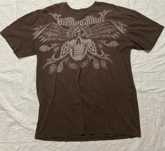 Cross-border new gothic unisex T-shirt top, short-sleeve T-shirt, Y2K trendy brand skull top, short-sleeve