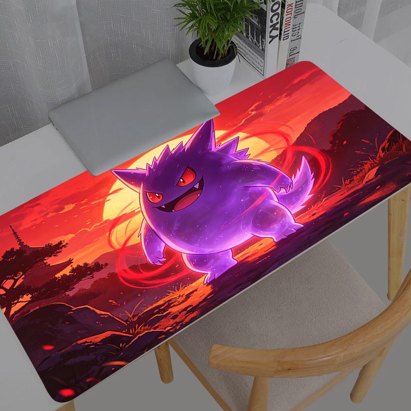 Large Gaming Mouse Pad Anime PC Computer Pokemon Pikachu Gengar Gamer Desk Mat For CS GO LOL XXL Laptop Kawaii Mousepad
