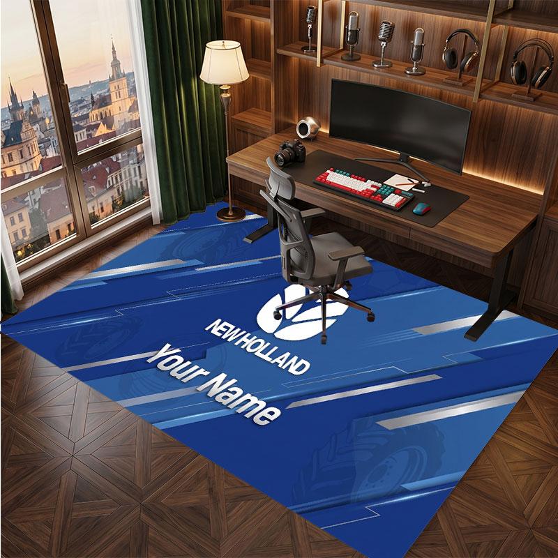 New Holland Personalized Crystal Velvet Carpet, Customized Name Text Soft Anti‑Slip Rug for Living Room Bedroom
