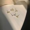 6Pair/Set Design Sense Mini Pearl Butterfly Diamond Earrings Sets Gentle Exquisite Jewelry Earrings Ear Decoration