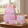 Casual Nylon Backpack Daypack Students School Bag Three-piece School Bag Set  Junior High School