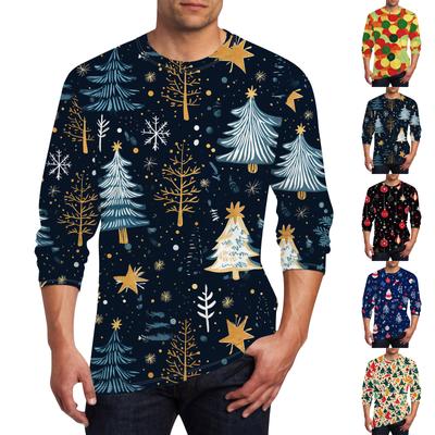 Men's T Shirt O-Neck Clothing Apparel Outdoor Long Sleeve Print Fashion Designer Vintage