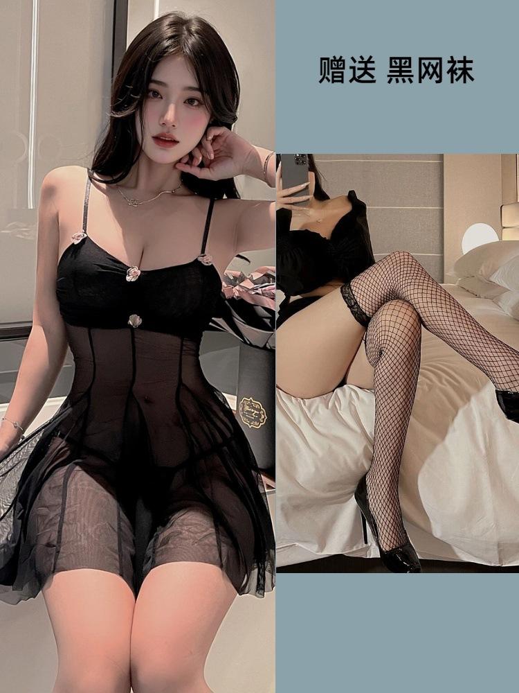 Pure desire sexy suit seductive free suspender sex fun small chest mesh perspective sex underwear