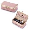 Exquisite Leather Jewelry Storage Bag Solid Color Jewelry Storage Box Cosmetic Bag  Woman Girls