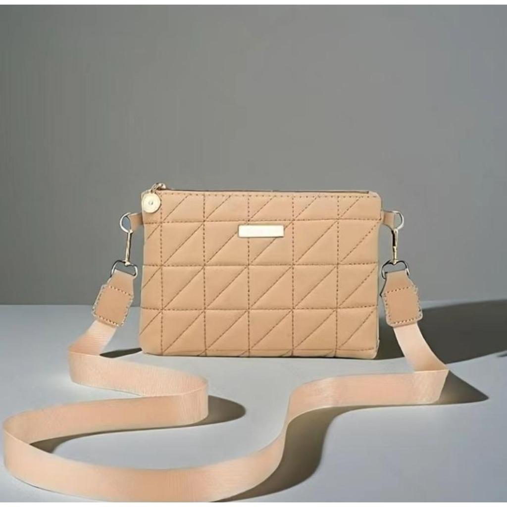 Striped Shoulder/crossbody Handbag, Exquisite Hardware Zipper Closure, Black and White Multifunctional Daily Travel Essential High-quality Bag