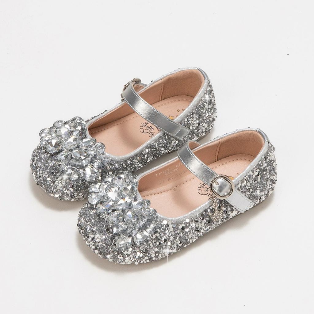 Girls' Fashionable Princess Shoes Children's High-end Crystal Shoes Soft-soled Small Leather Shoes Girls' Lightweight Shoes