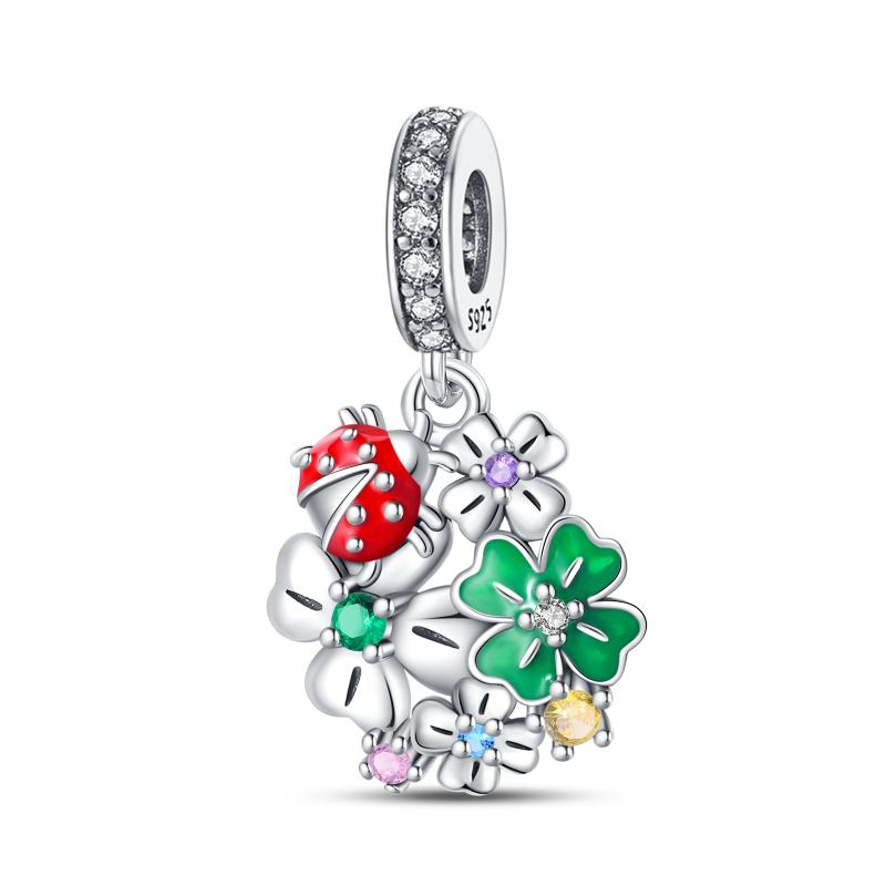 Copper Green Series Flower Tree Apple Pendant Diy Fine Beads Fit 4Mm Hole Diamete Charms Bracelet Women Jewelry Diy