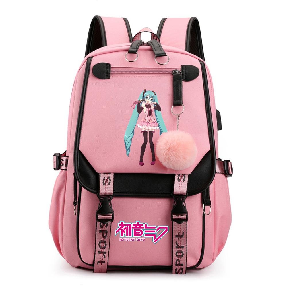 Anime Hatsune Miku Potisk Batoh Školní taška pro Teenagera Studenta Dívku Chlapce Taška na knihy Velká kapacita vodotěsný Cestovní taška Dárek Ruksak