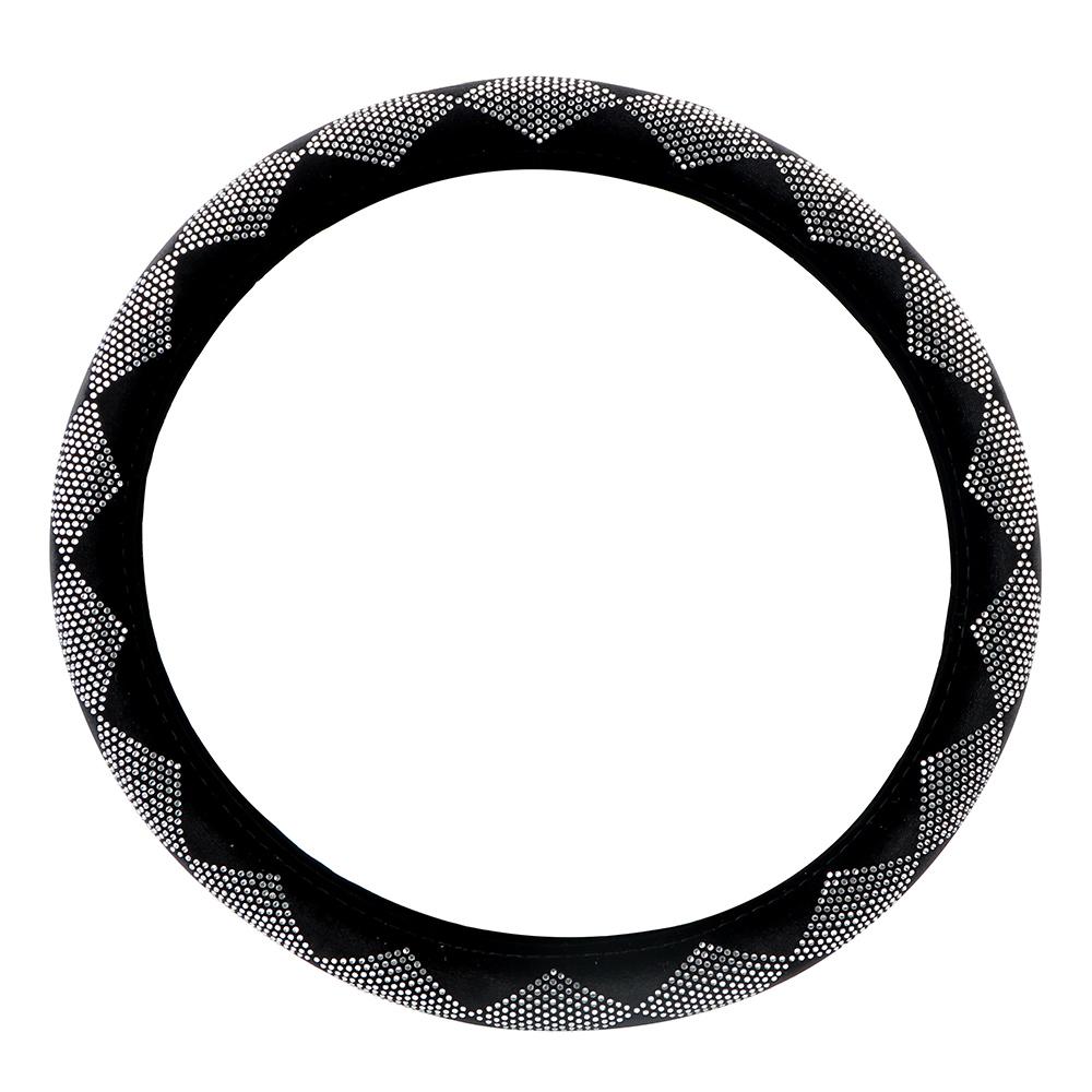 

Автомобильный стиль, красочные стразы, чехлы на руль автомобиля, универсальные украшения для салона автомобиля, 38 см, плюш белый