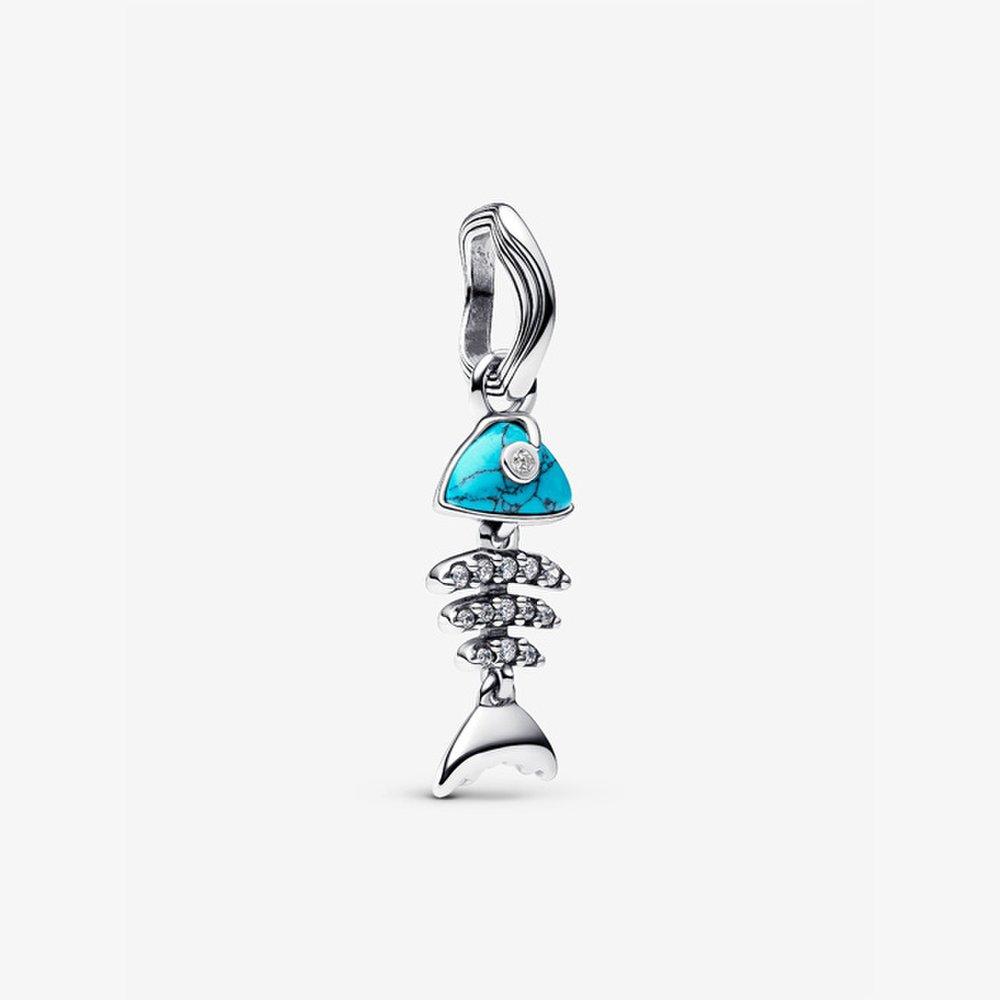 Pandora Turquoise Colored Fishbone Dangle Charm 793894C01