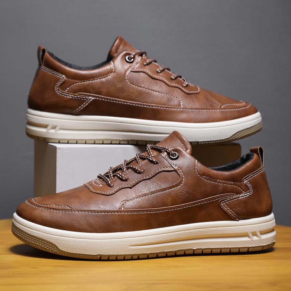 2025 new style men's shoes, shallow mouth retro skate shoes, tide Korean fashionable England style large size casual sneakers for men