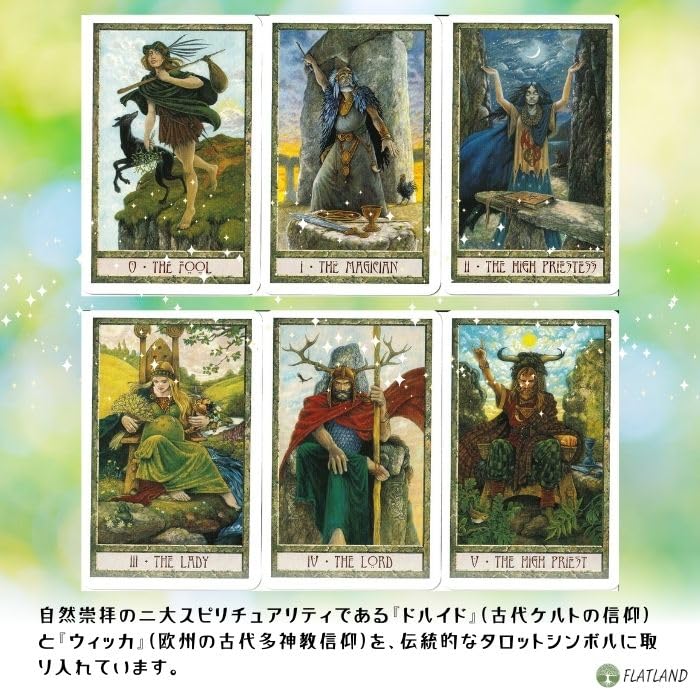 The Druidcraft Tarot, Tarot Reading Instructions, Japanese Instruction Manual Included, Authentic Tarot Cards, 78 Cards