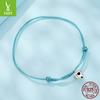 Creative Design S925 Sterling Silver Tooth Hand Rope Bracelet Confident Charm Blue Hand Rope Bracelet Jewelry