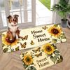 1Pcs Anti Fatigue Kitchen Rugs Sunflower Sweet Home Print Waterproof Non Slip Thick Cushioned Mat