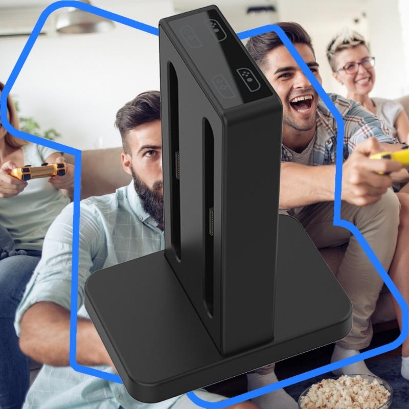 Type C Charging Station 4-Docking Port for NS2 Controllers Fast Charging Safety Protections Compact Design