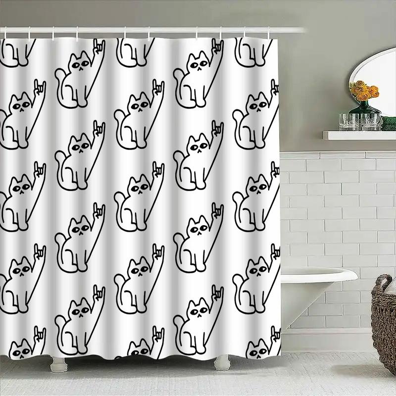 Boho Shower Curtain Abstract Line Art Modern Minimalist Bathroom Decor Nature Pattern Waterproof Fabric Shower Liner