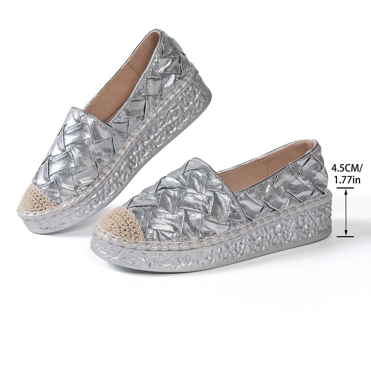 Flat Shoes, Large Size Shoes, Women s Shoes, Single Shoes 35 серебряный