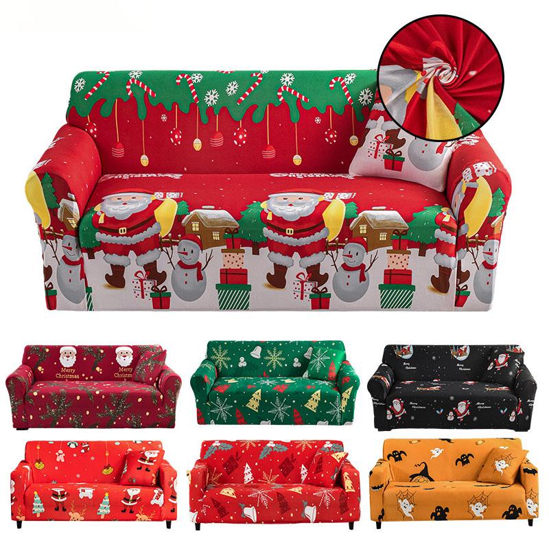 1pc Sofa Slipcover, Non-slip Christmas Santa Claus Sofa Cover, Couch Cover Furniture Protector For Bedroom Office Living Room
