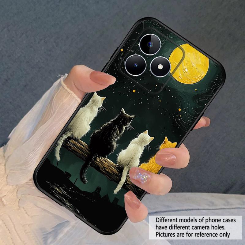 Фоновий кіт Для Oppo Realme 11 12 12X 14 Pro Plus 8 C55 C63 65 67 75 51 53 GT 2 7 Neo 3 5 SE 7 50 силіконовий м'який чохол для телефону