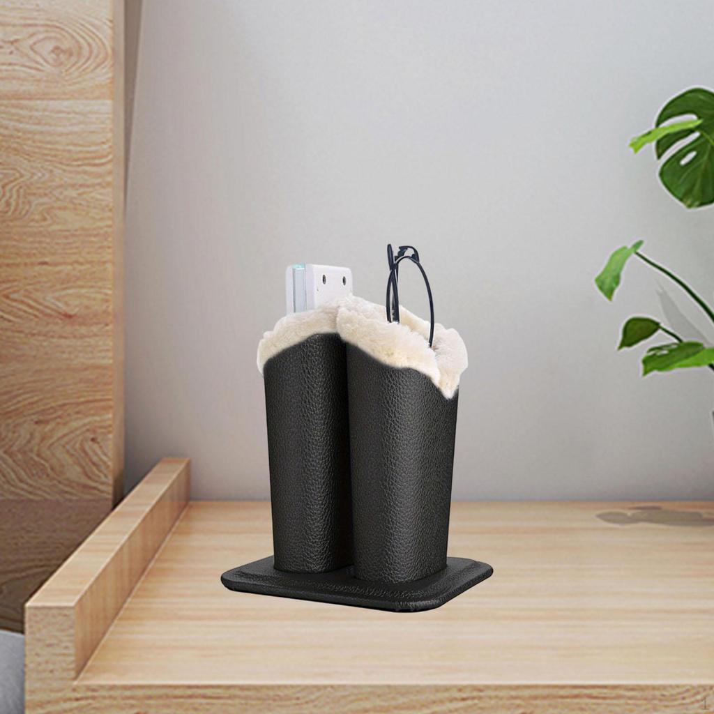 Lined Eyeglasses Holder Glasses Case Double Head Soft Lining Display Stand for Office Home