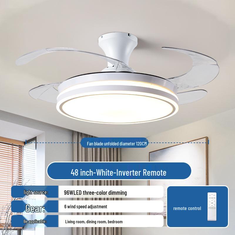 Nordic Luxury Smart Chandelier with Invisible Ceiling Fan for Living Room, Bedroom, and Dining Room.